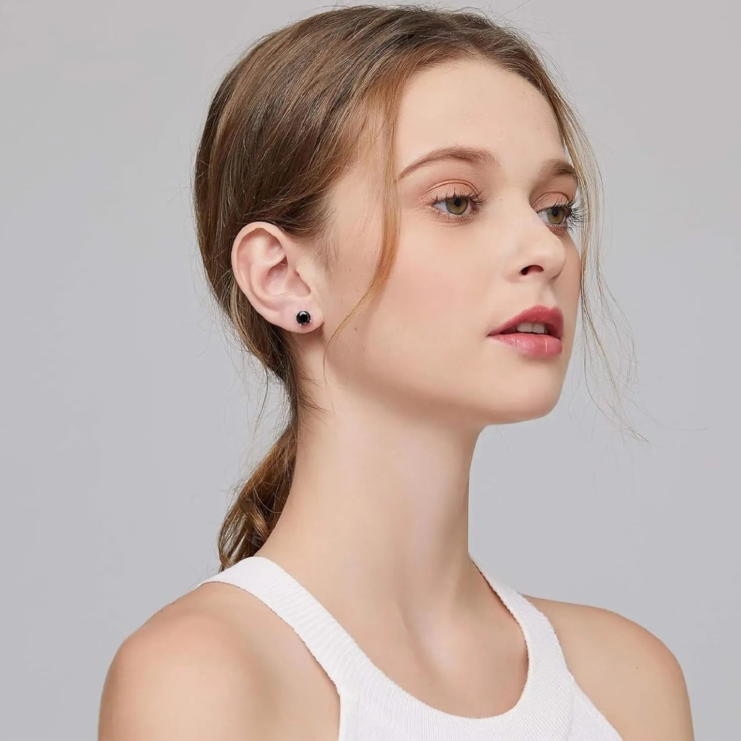 0.25ct to 2ct Black Diamond Stud Earrings for Women | Made in 925 Sterling Silver | Round Prong Set | Rhodium Push Backs | Hypoallergenic, Gift-Ready Jewelry