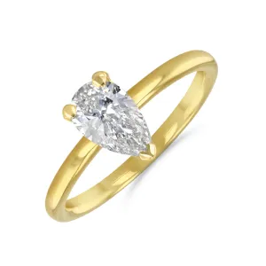 1-00ct Sofia Pear Cut Diamond Solitaire Engagement Ring | 18ct Yellow Gold