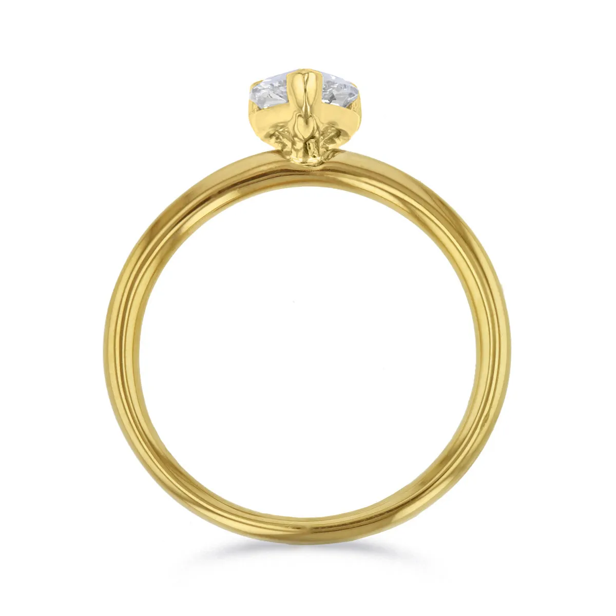 1-00ct Sofia Pear Cut Diamond Solitaire Engagement Ring | 18ct Yellow Gold