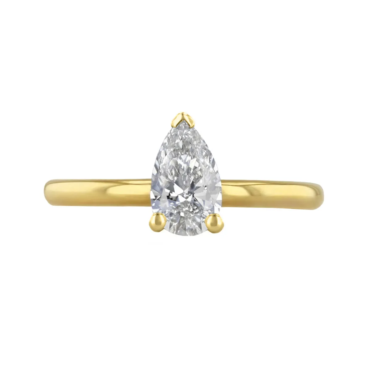 1-00ct Sofia Pear Cut Diamond Solitaire Engagement Ring | 18ct Yellow Gold