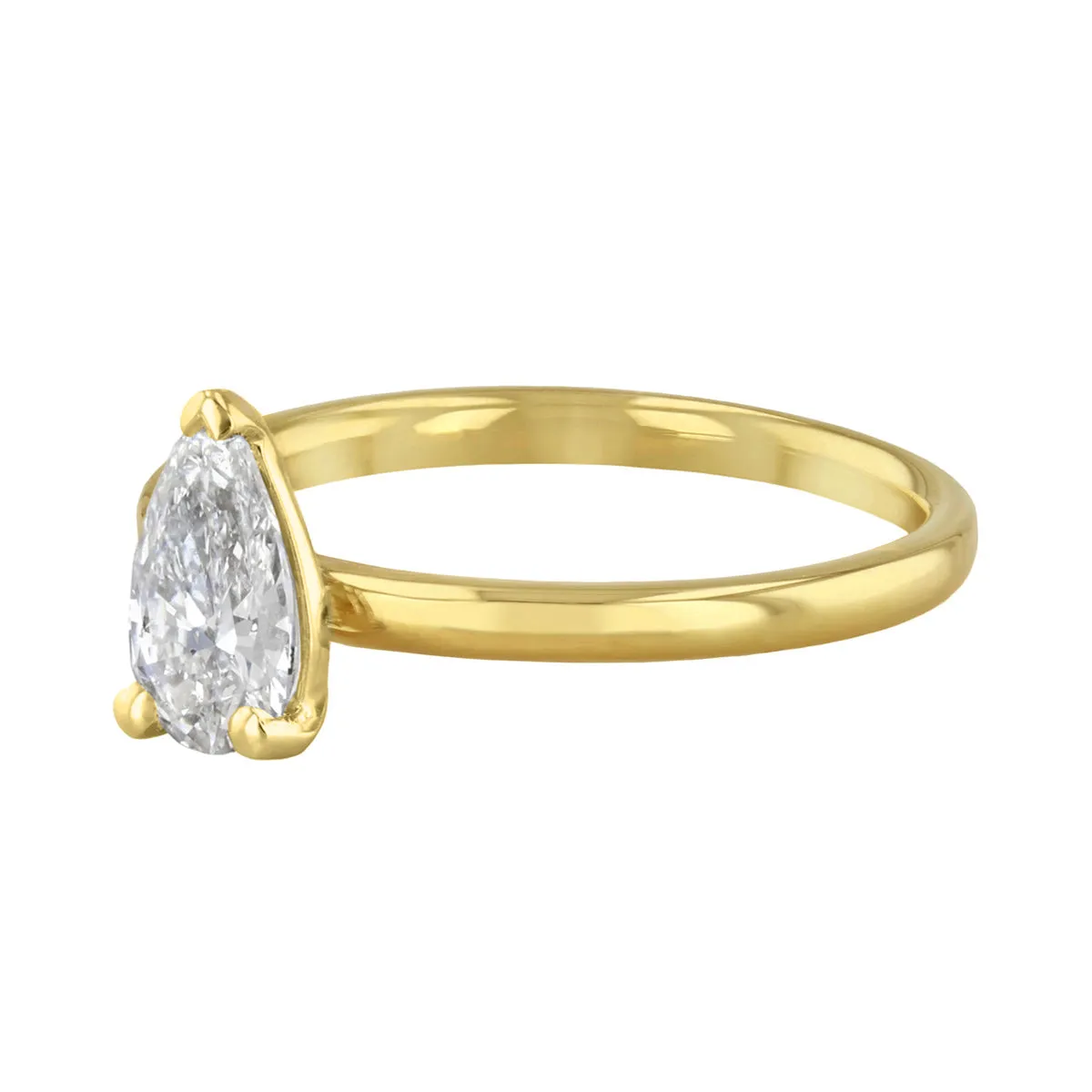 1-00ct Sofia Pear Cut Diamond Solitaire Engagement Ring | 18ct Yellow Gold
