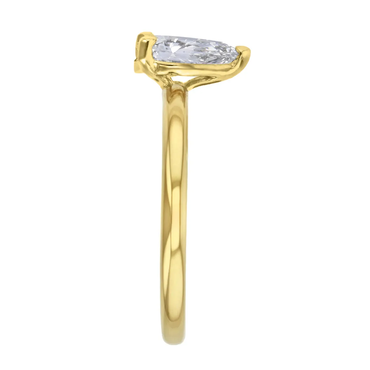 1-00ct Sofia Pear Cut Diamond Solitaire Engagement Ring | 18ct Yellow Gold