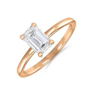 1-50ct Sofia Emerald Cut Diamond Solitaire Engagement Ring | 18ct Rose Gold