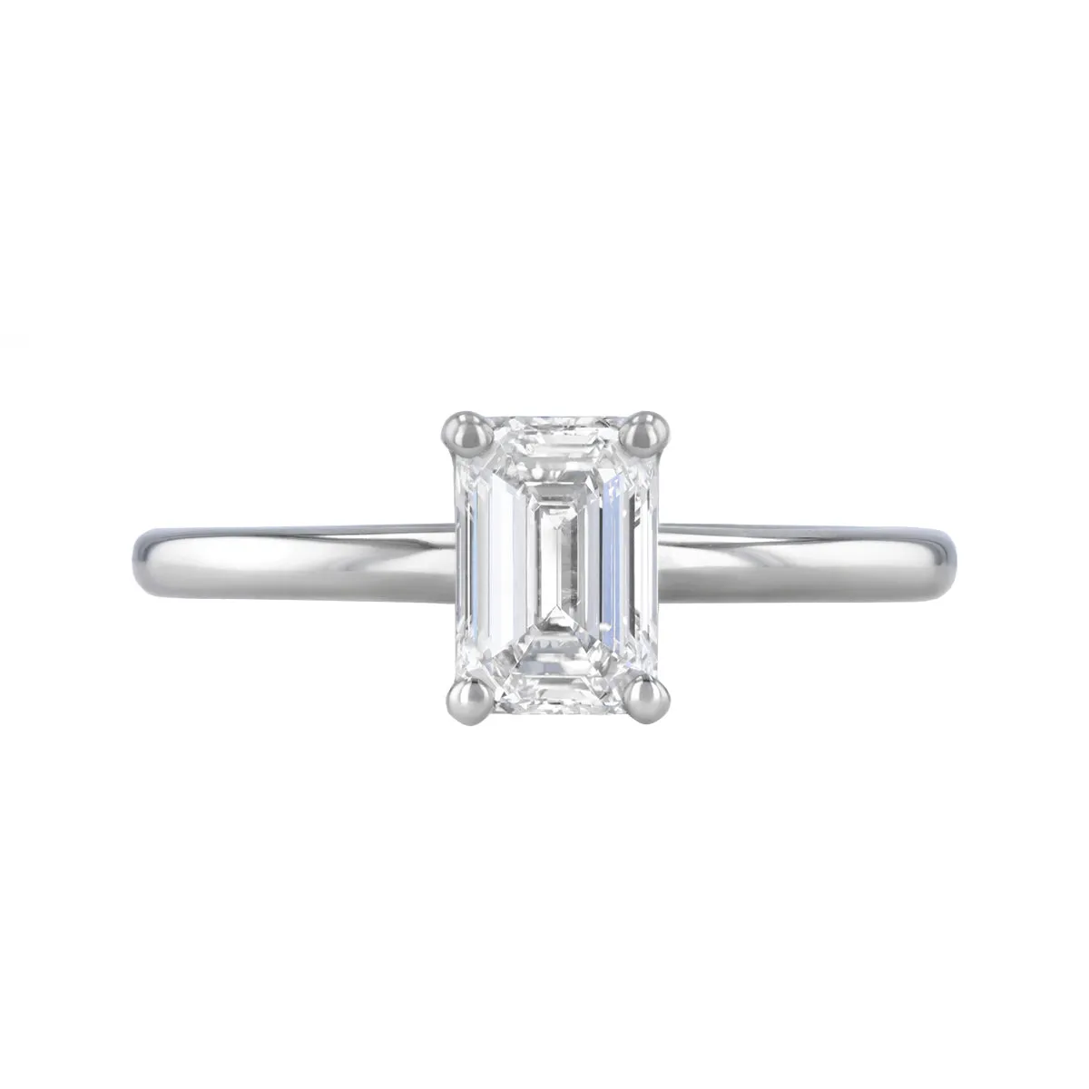 1-50ct Sofia Emerald Cut Diamond Solitaire Engagement Ring | 18ct White Gold
