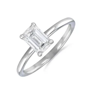 1-50ct Sofia Emerald Cut Diamond Solitaire Engagement Ring | 18ct White Gold