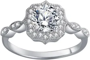 1 Carat Dazzling Diamond Engagement Ring | VVS1 Clarity, D-Color | Unique, Sophisticated Wedding Jewelry