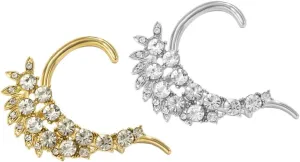 1 Pair Earrings Earring for Women Ear Cuff Ornament Women Ear Jewelry Female Ear Cuff Earring Rhinestone Ear Cuff Alloy Ear Rings Rhinestone Ear Rings Fashion Design Earring