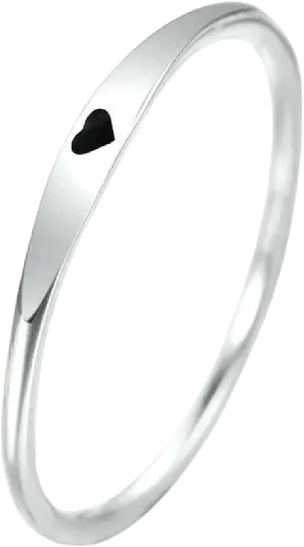 100% 925 Sterling Silver Simple Red Heart Couple Rings for Women&Man Wedding 925 Silver Ring Fine Jewelry Gifts