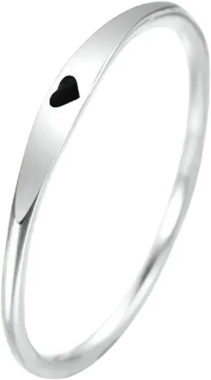 100% 925 Sterling Silver Simple Red Heart Couple Rings for Women&Man Wedding 925 Silver Ring Fine Jewelry Gifts