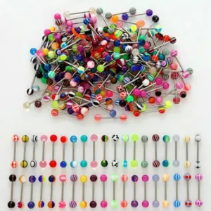 10/30/50 Premium Tongue Nipple Ear Rings S Bell Body Piercing Jewelry_tu-50PCS