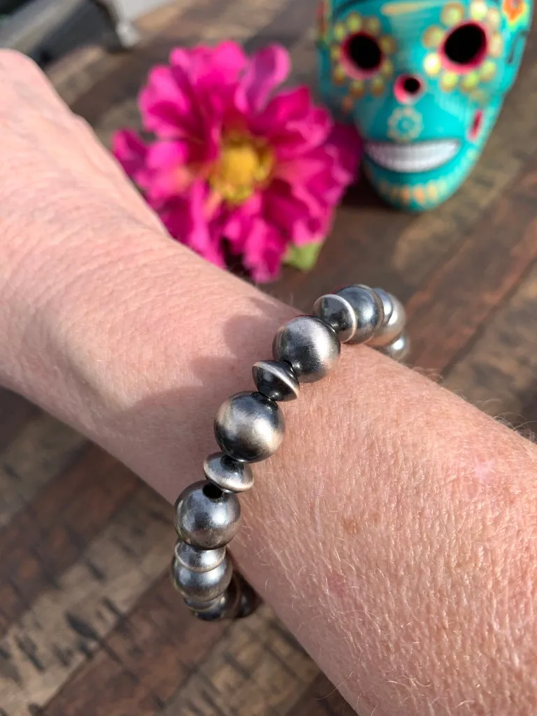 10mm Sterling Pearl Stretch Bracelet