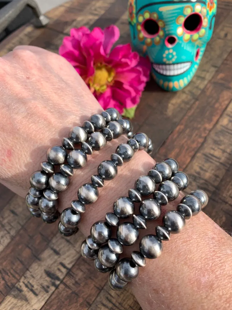 10mm Sterling Pearl Stretch Bracelet