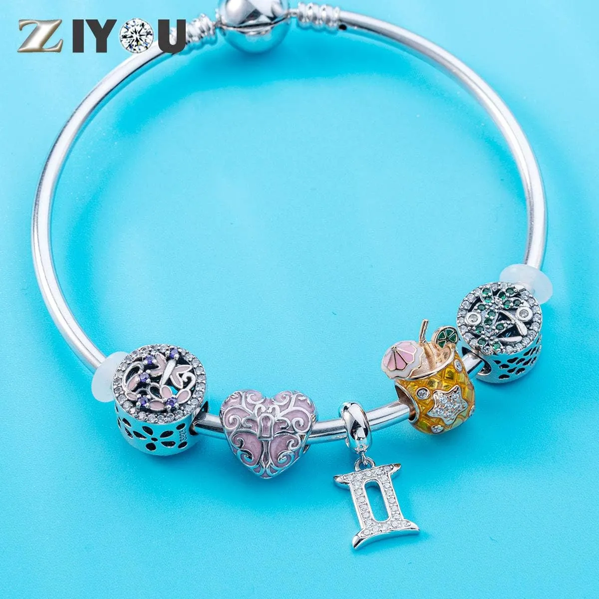 12 Zodiac Sign Charms for Charm Bracelets - 925 Sterling Silver Constellation/Horoscope Pendants