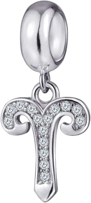 12 Zodiac Sign Charms for Charm Bracelets - 925 Sterling Silver Constellation/Horoscope Pendants