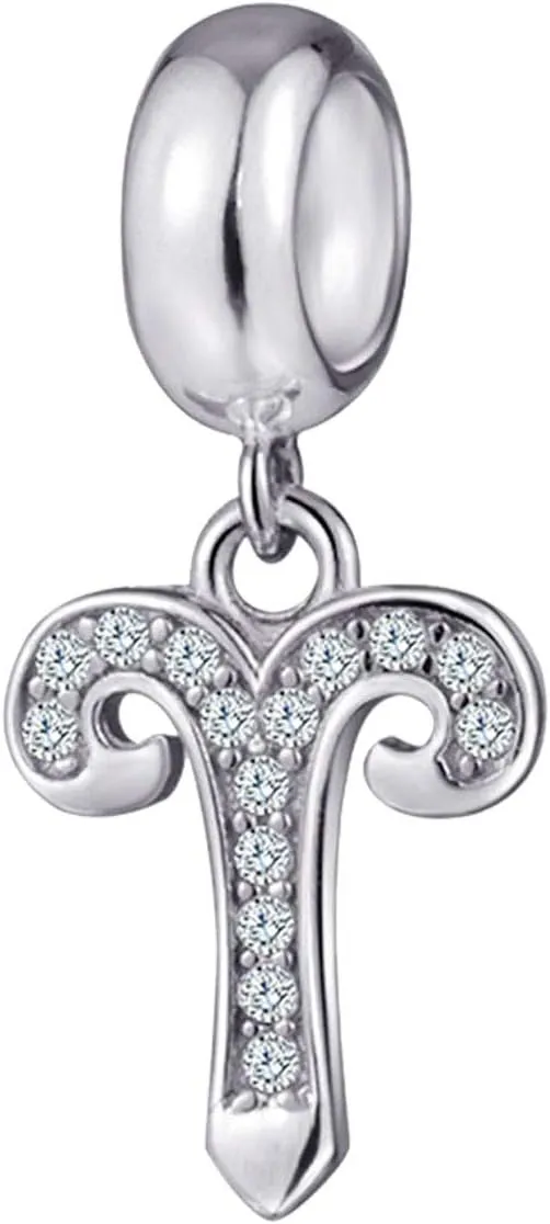12 Zodiac Sign Charms for Charm Bracelets - 925 Sterling Silver Constellation/Horoscope Pendants