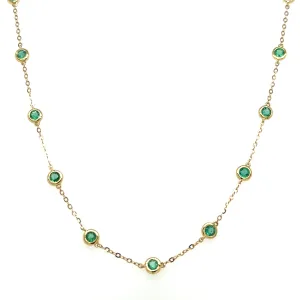 1.27CT T.W. Emerald Diamond by the Yard Chain Necklace