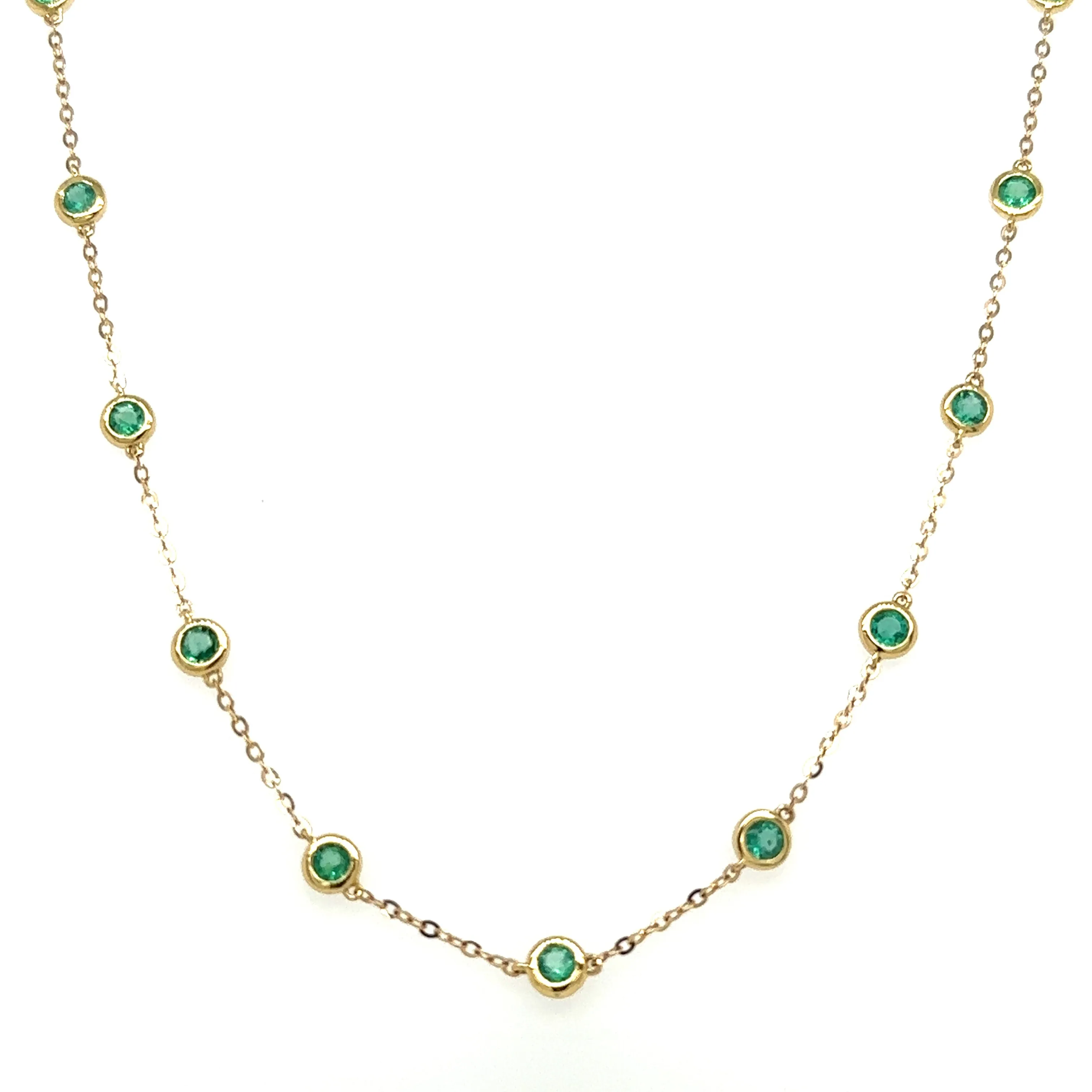 1.27CT T.W. Emerald Diamond by the Yard Chain Necklace