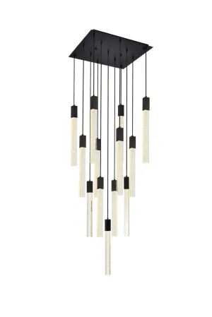 13 Light Pendant from the Weston Collection in Black Finish by Elegant Lighting