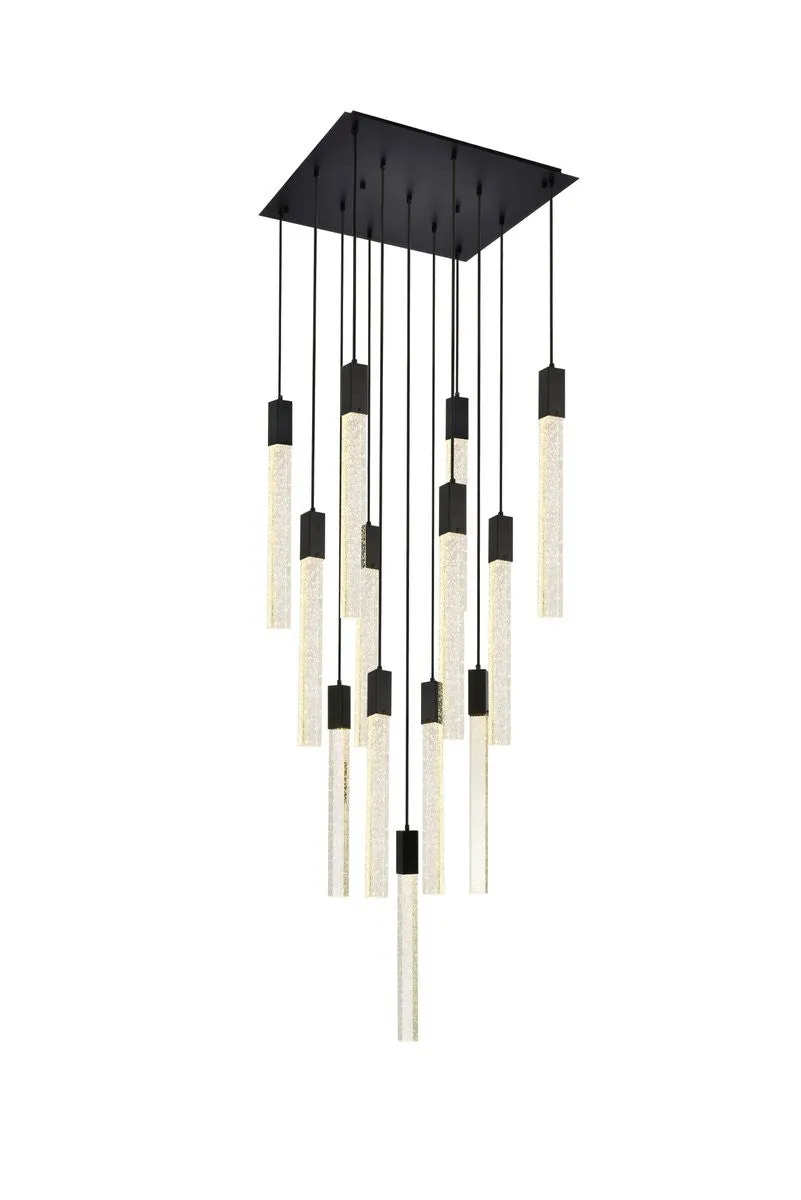 13 Light Pendant from the Weston Collection in Black Finish by Elegant Lighting