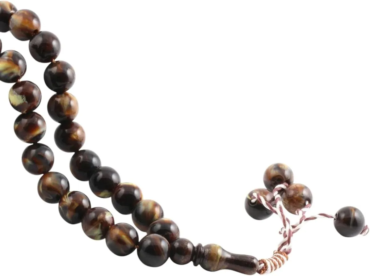 13Mm Tiger Stone Prayer Rosary with Decorative Tassel Bracelet 33 Prayer Beads Ceremony Al-Fitr Islam Muslim Worship