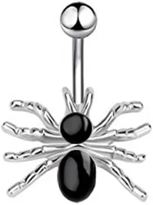14G Spider Belly Button Rings for Women Girls Hypoallergenic Stainless Steel Belly Navel Barbell Insects Belly Piercing Studs Body Piercing Jewelry