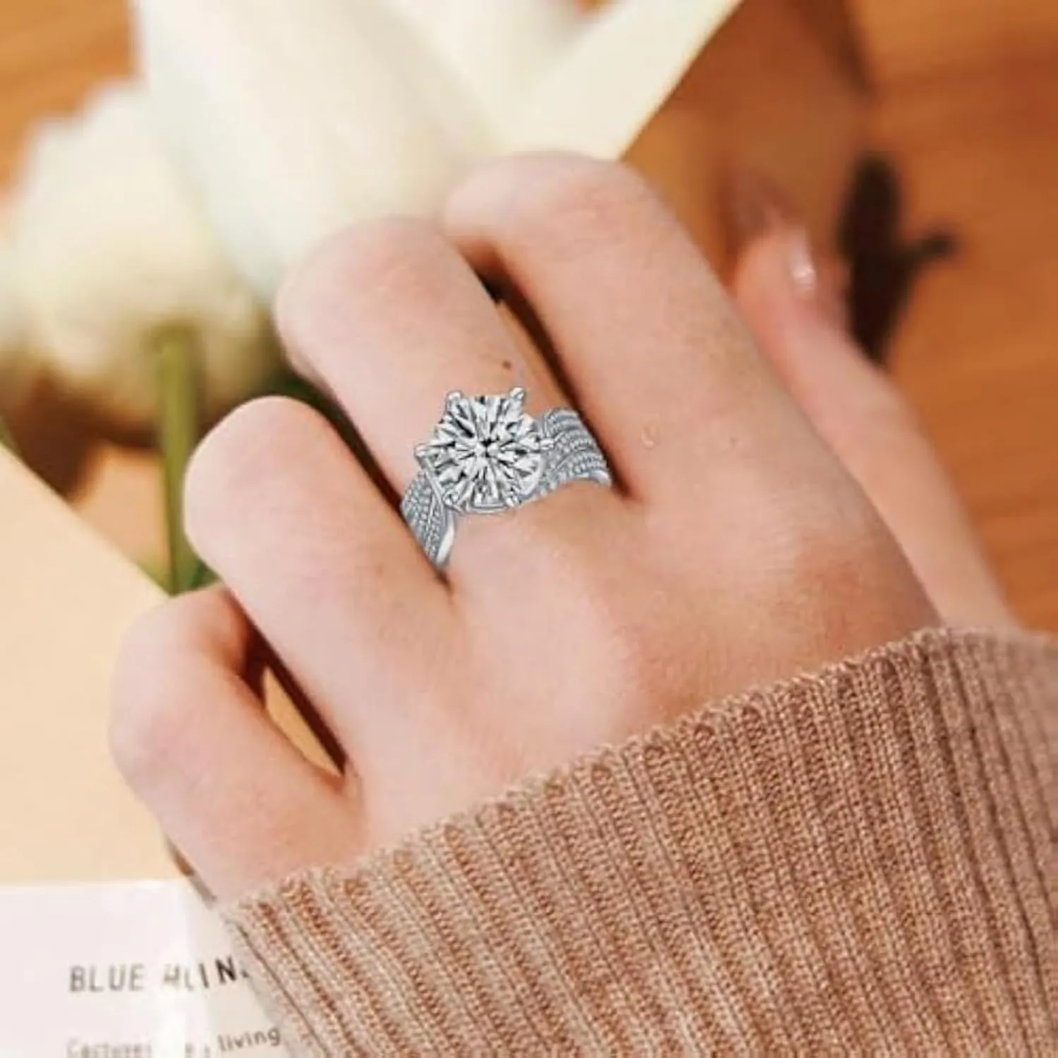 14K Gold 5 Carat Diamond Engagement Rings for Women | Excellent Cut | D-color,VVS1 Clarity | Engagement or Proposal Jewelry