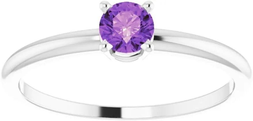 14k Gold or Sterling Silver Imitation Gemstone Birthstone Ring Fine Jewelry for Women Gifts for Her, Size 3
