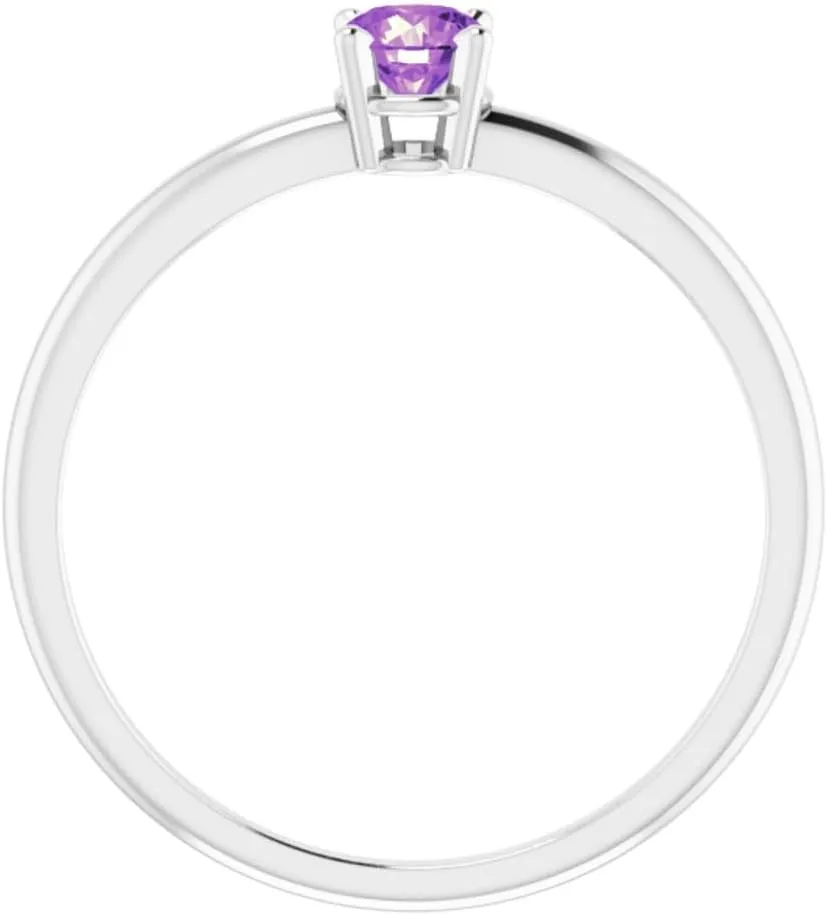 14k Gold or Sterling Silver Imitation Gemstone Birthstone Ring Fine Jewelry for Women Gifts for Her, Size 3