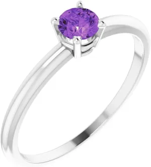 14k Gold or Sterling Silver Imitation Gemstone Birthstone Ring Fine Jewelry for Women Gifts for Her, Size 3