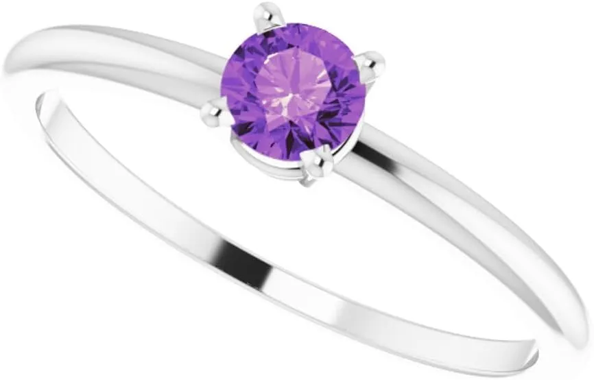 14k Gold or Sterling Silver Imitation Gemstone Birthstone Ring Fine Jewelry for Women Gifts for Her, Size 3