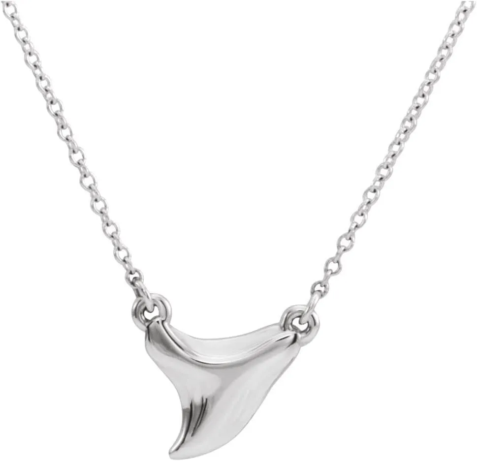 14k Gold or Sterling Silver Shark Tooth Necklace Fine Jewelry for Women Gifts for Her, 16"  1" Extender