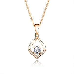 14K Gold Over Sterling Silver Angel's Tear Drop Diamond Necklace for Women, 0.5ct D-Color VVS1, Luxurious Daily-Wear Jewelry