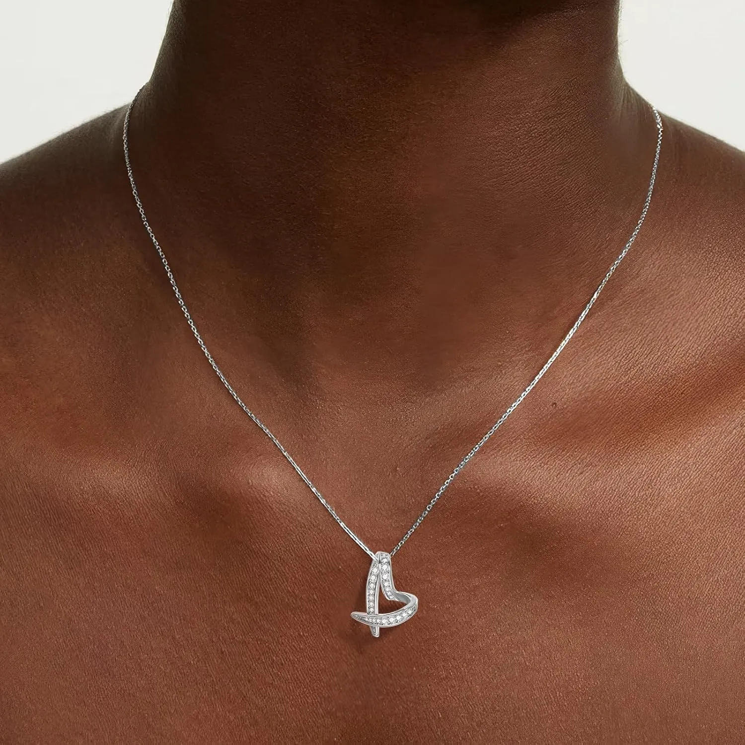 14K Gold Plated | 14K Platinum Plated Necklace for Women Necklace Earrings Set with Sparkling Zircon Inlay and Silver Post Earrings