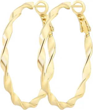 14k Gold Teardrop Hoops Thick Huggie Earrings High Polished Gold Hoop Earrings for Women Teen Girls 40mm