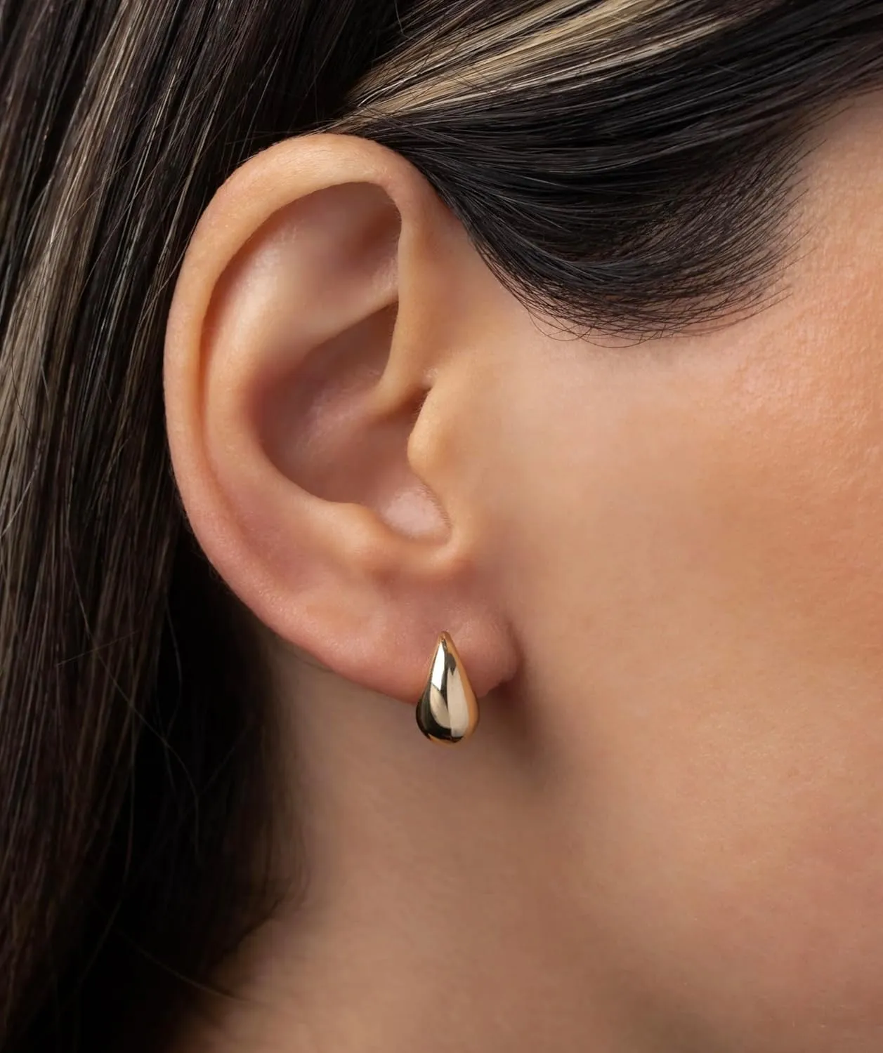 14K Gold Teardrop Stud Earrings - Luxurious 14K Yellow Gold Stud Earrings - Trendy Must-Have for Women