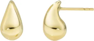 14K Gold Teardrop Stud Earrings - Luxurious 14K Yellow Gold Stud Earrings - Trendy Must-Have for Women