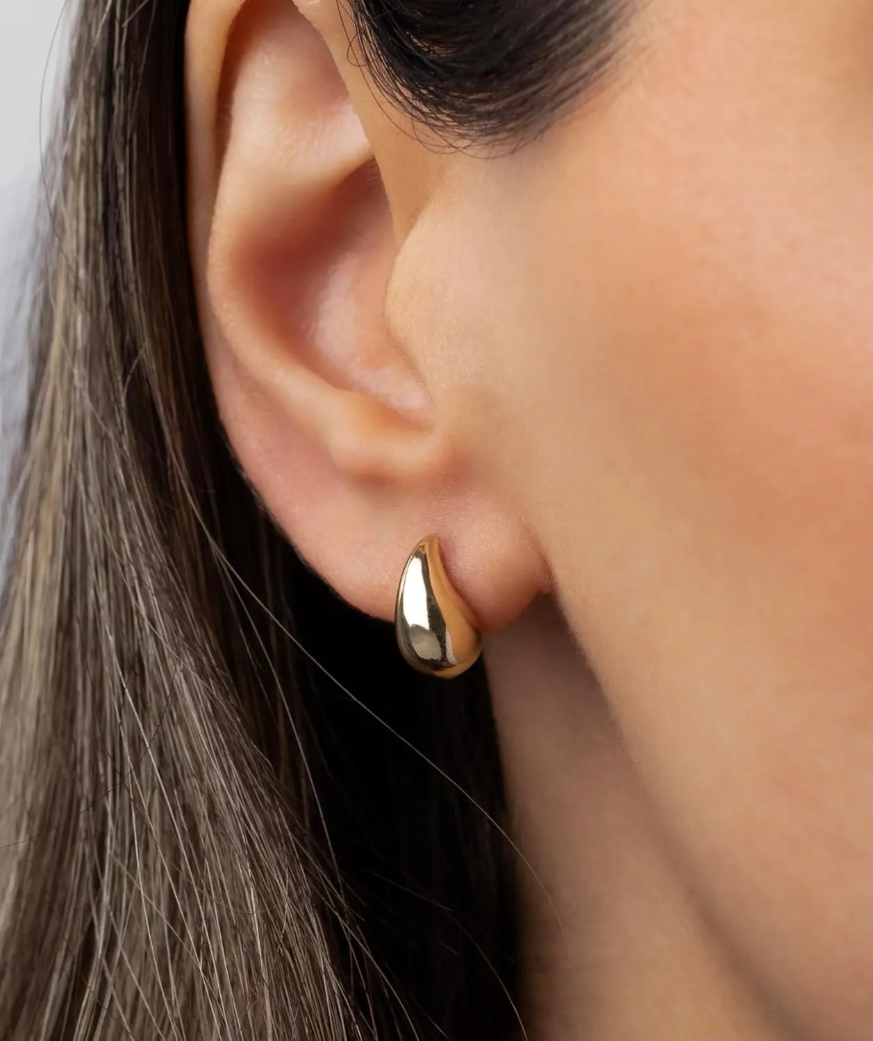 14K Gold Teardrop Stud Earrings - Luxurious 14K Yellow Gold Stud Earrings - Trendy Must-Have for Women