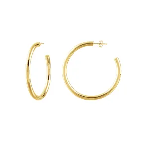 14k Polished Hoop Post Earrings