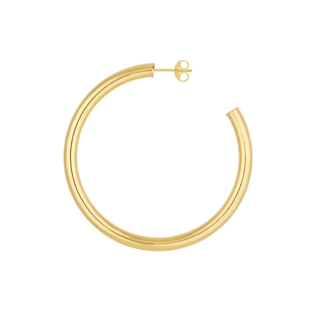 14k Polished Hoop Post Earrings