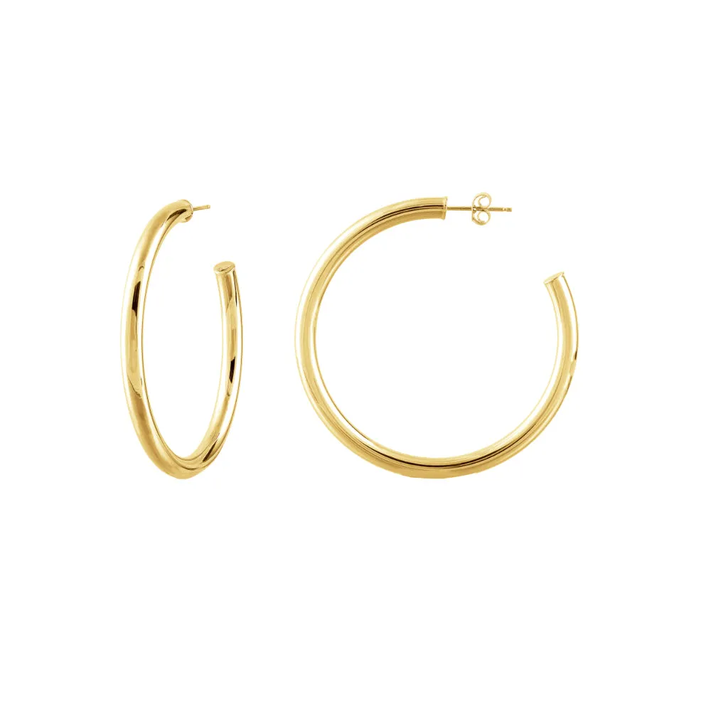 14k Polished Hoop Post Earrings