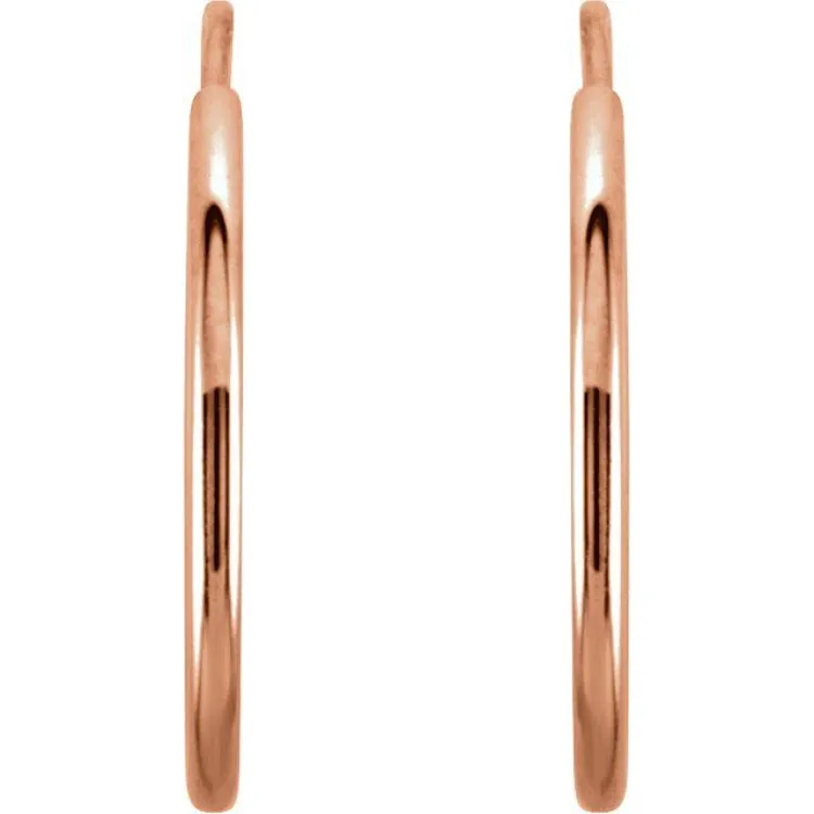 14K Rose 15 mm Endless Huggies