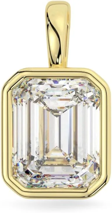 14K Solid White or Yellow Gold Lab Grown Moissanite Solitaire Pendant Necklaces | Round, Pear, Heart Shape | Pendant Only | Made in USA