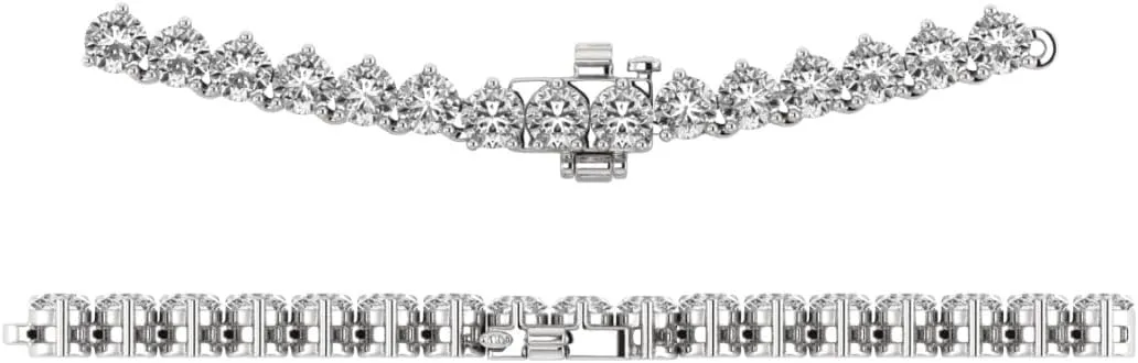 14K White Gold Round Cut Lab-Grown Riviera Graduated Diamond Tennis Necklace 16" Gold Chain for Women (8 to 26 Carat TW, E-F Color, VS Clarity) Prong Setting, A Graceful Gift for Her