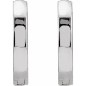 14K White Hinged 16 mm Hoop Earrings
