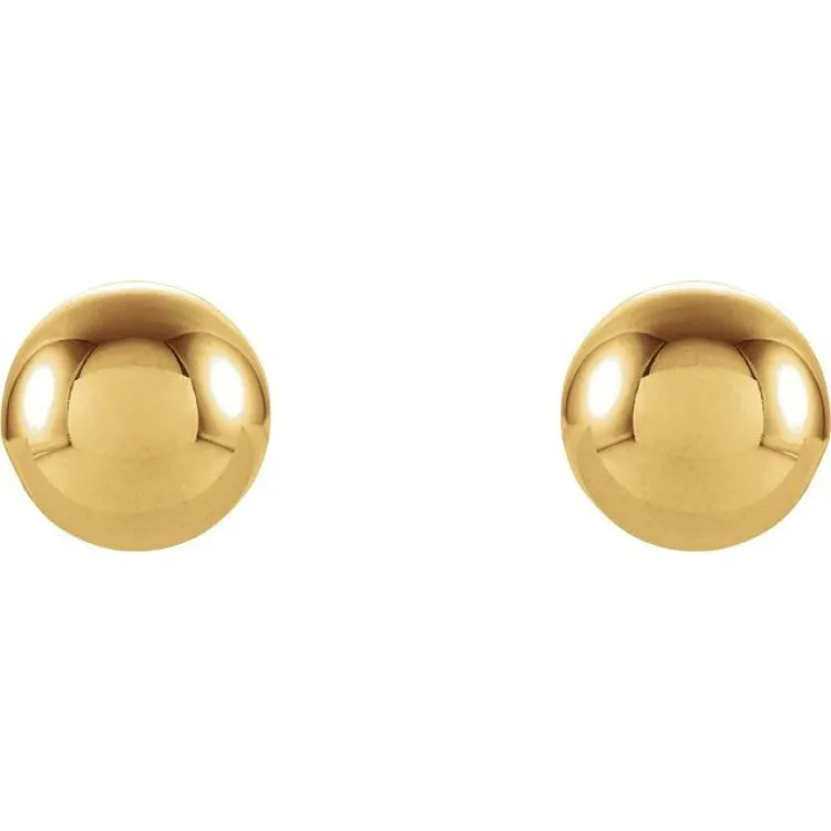 14K Yellow 3 mm Ball Stud Earrings