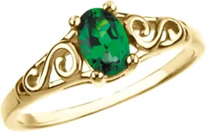 14k Yellow Gold May Imitation BirthStone Fashion Ring Fine Jewelry For Women Gifts For Her, Size 5