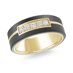 14K Yellow Gold Ring from the Noir Collection by Malo - MRDA-161-8Y