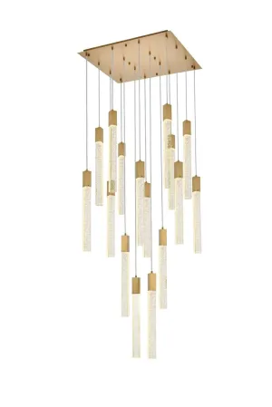 16 Light Pendant from the Weston Collection in Satin Gold Finish by Elegant Lighting