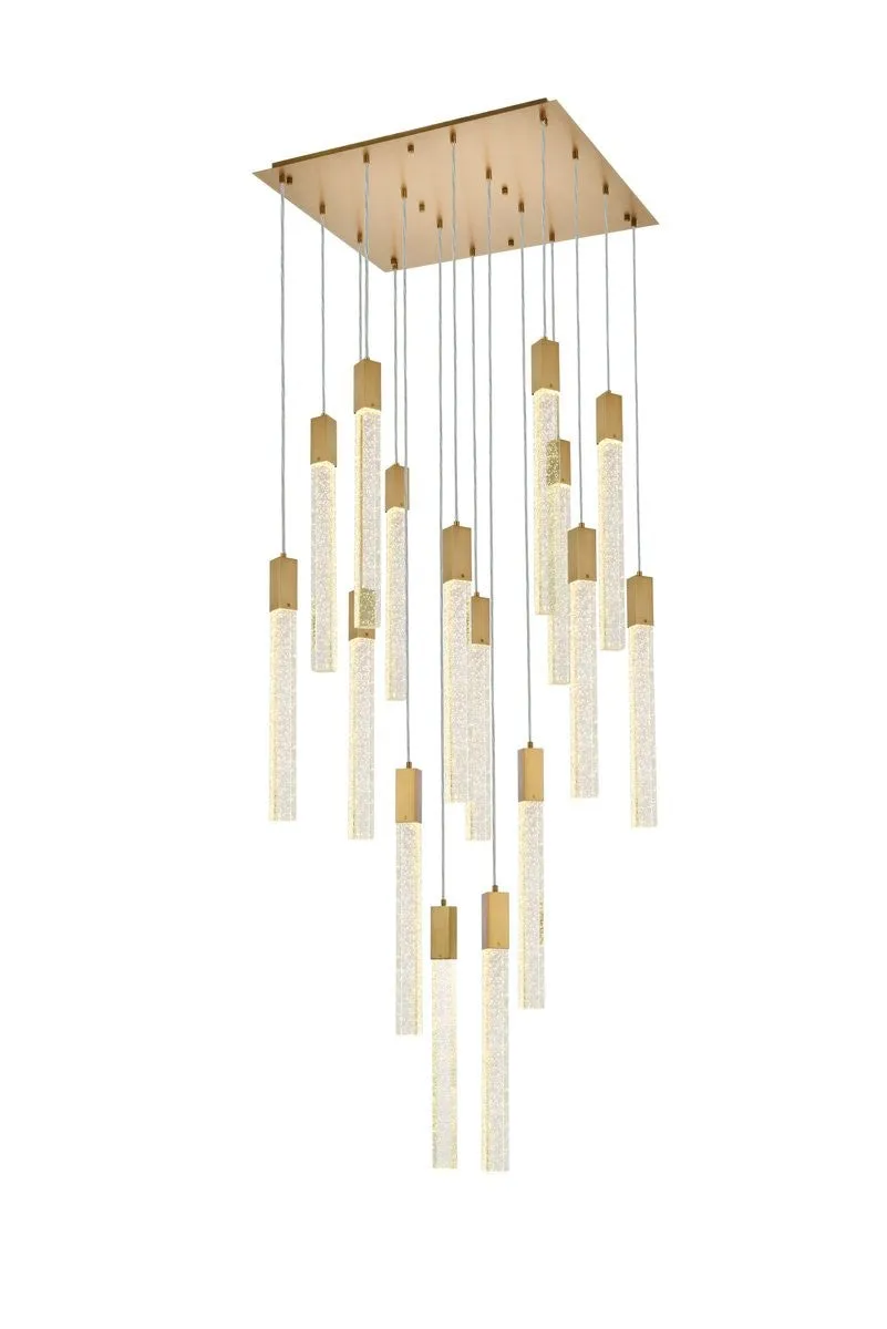 16 Light Pendant from the Weston Collection in Satin Gold Finish by Elegant Lighting