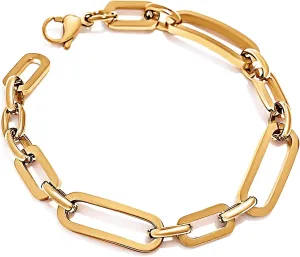 18K Gold Plated Bracelet Chain for Women  Stylish Valentines Day Bracelet | Elegant Friendship Bracelets | Durable and Hypoallergenic Jewelry Gifts for Women